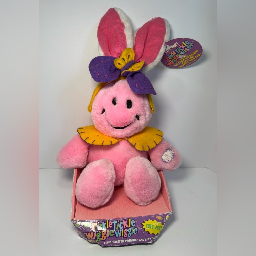 Dan Dee Tickle Tickle Wiggle Wiggle pink Easter bunny singing plush